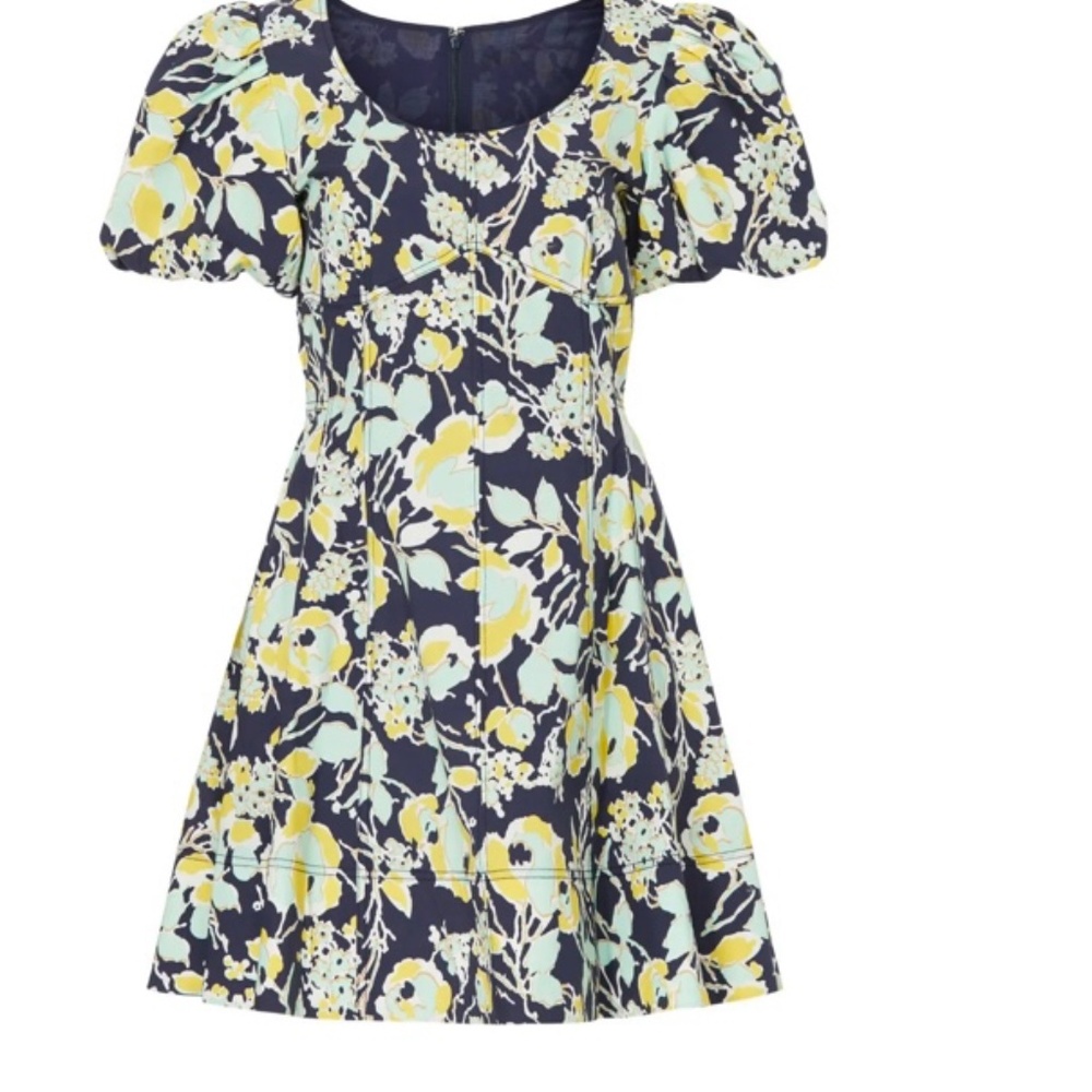 Tanya Taylor Madeline Dress, Blue - multicolour print, Size 0 - Picture 3 of 11